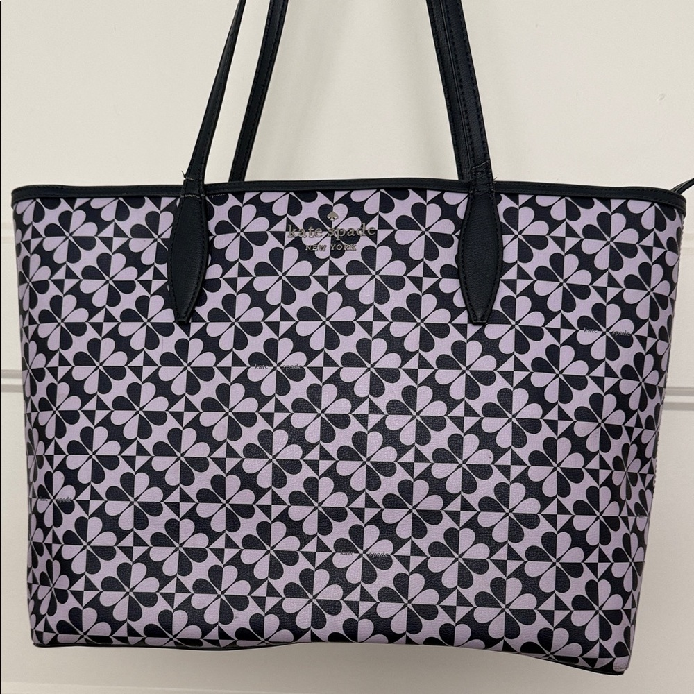 Kate Spade Navy and Lavender Floral Tote